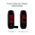 skmei 1672 silicone band body thermometer bracelet touch screen led wrist watch